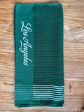 Club Crest Caddy Towel — Green/White Striped