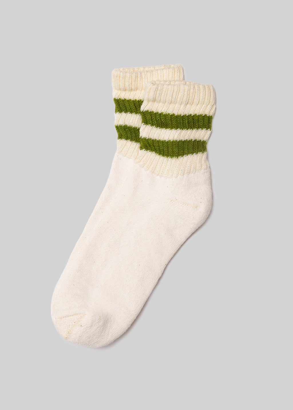 The Mono Stripe Quarter Crew: Chive / One Size