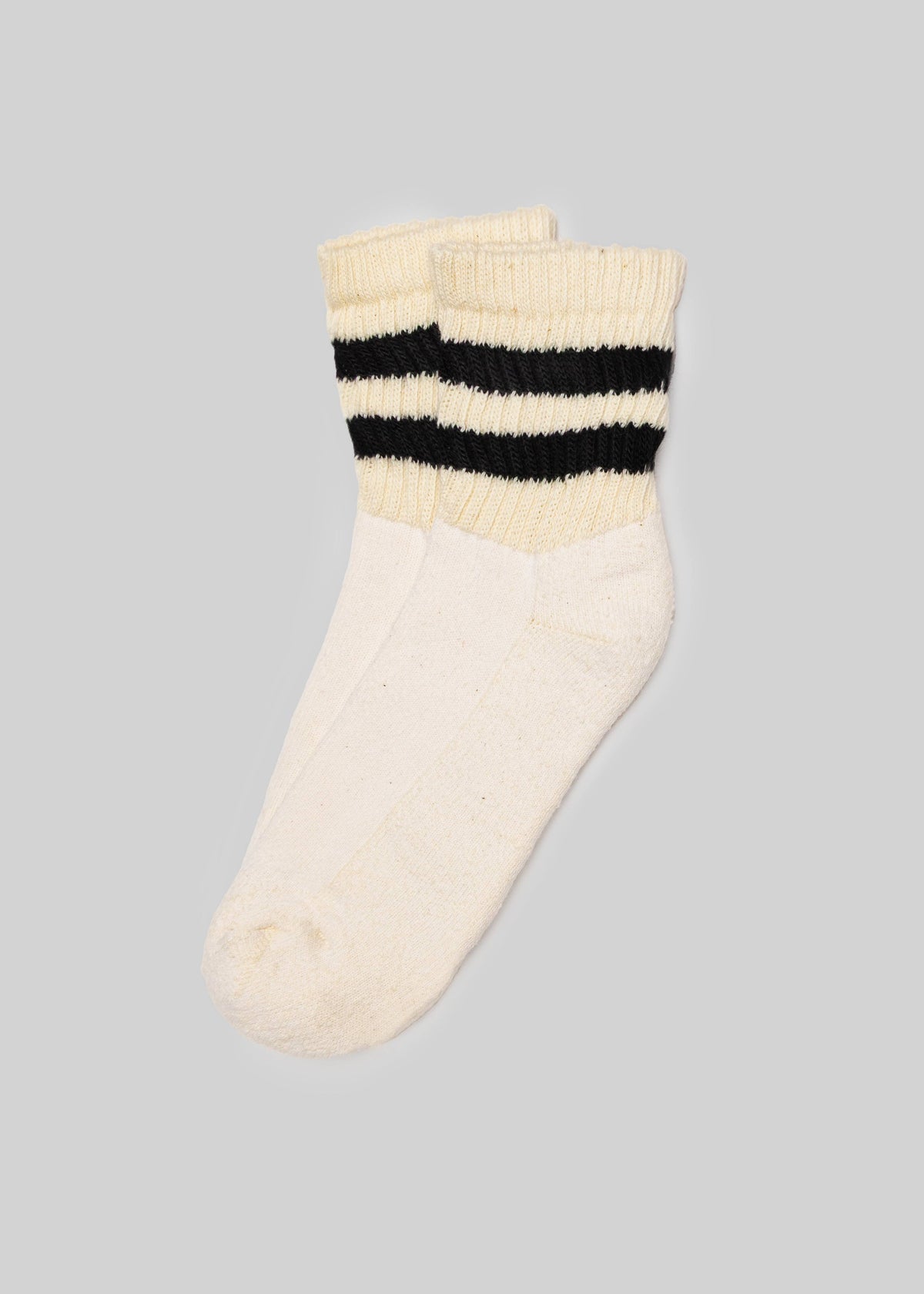 The Mono Stripe Quarter Crew: Grey Heather / One Size
