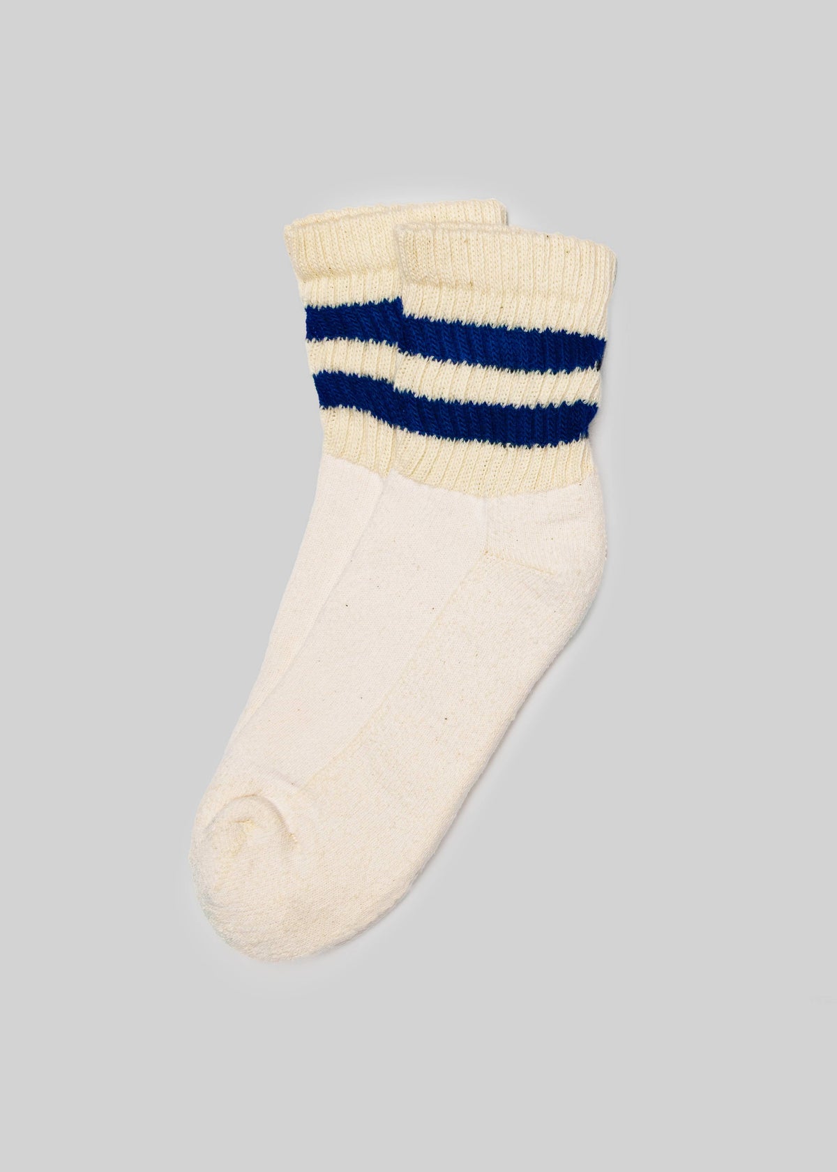 The Mono Stripe Quarter Crew: Grey Heather / One Size