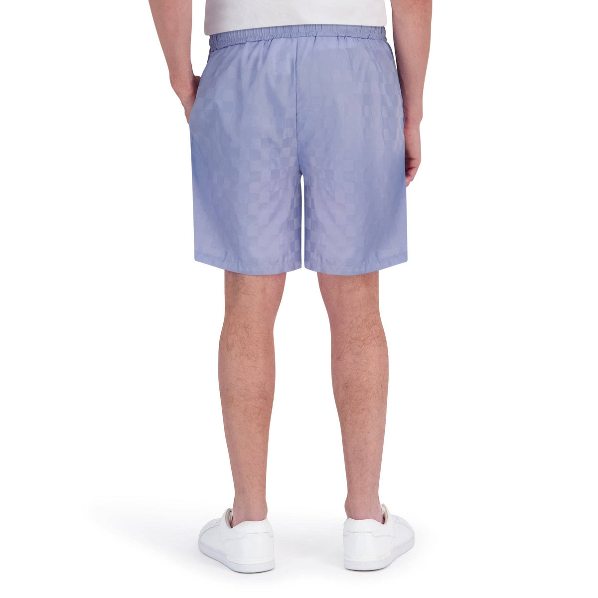 Umbro Men's Checkered Nylon 7" Short: Light Blue / S
