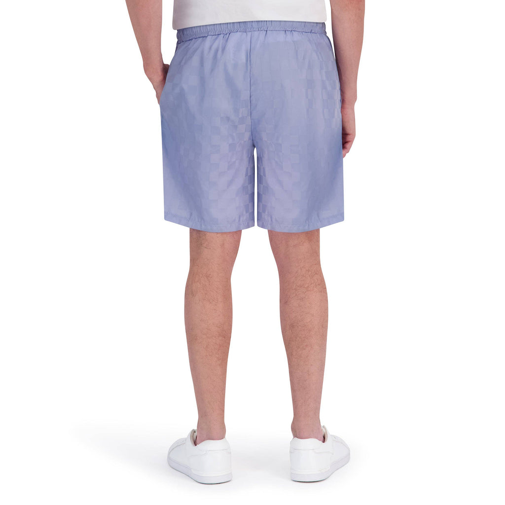 Umbro Men's Checkered Nylon 7" Short: Light Blue / XL