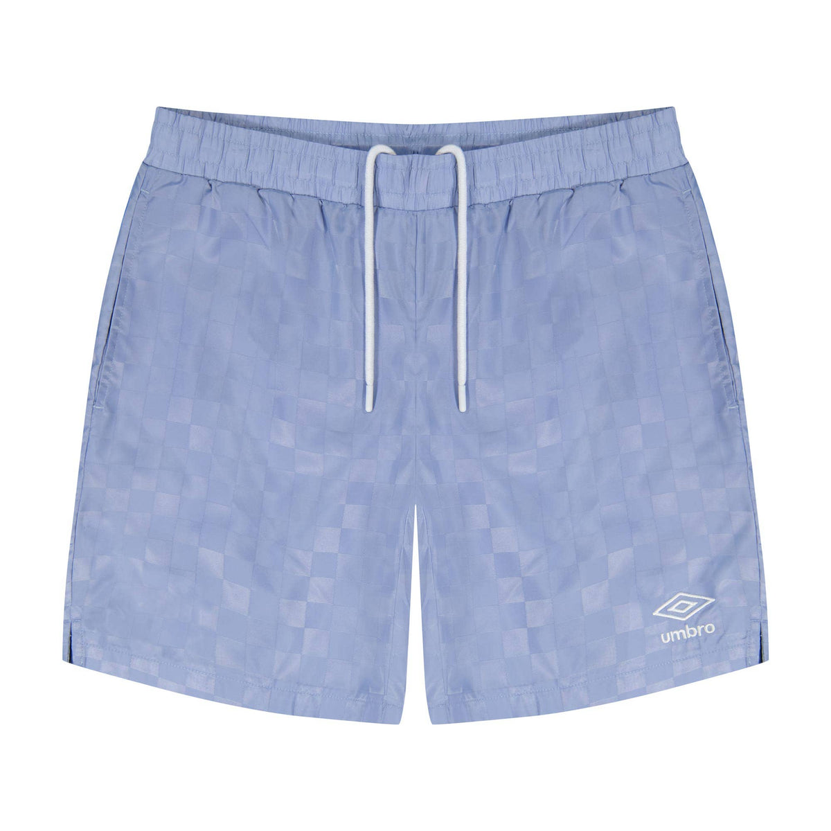 Umbro Men's Checkered Nylon 7" Short: Light Blue / S