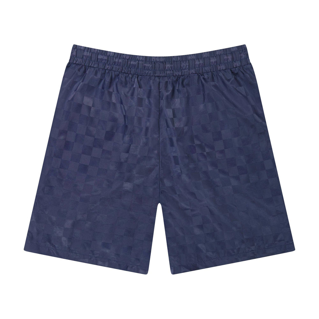 Umbro Men's Checkered Nylon 7" Logo Short: Navy Blue / S