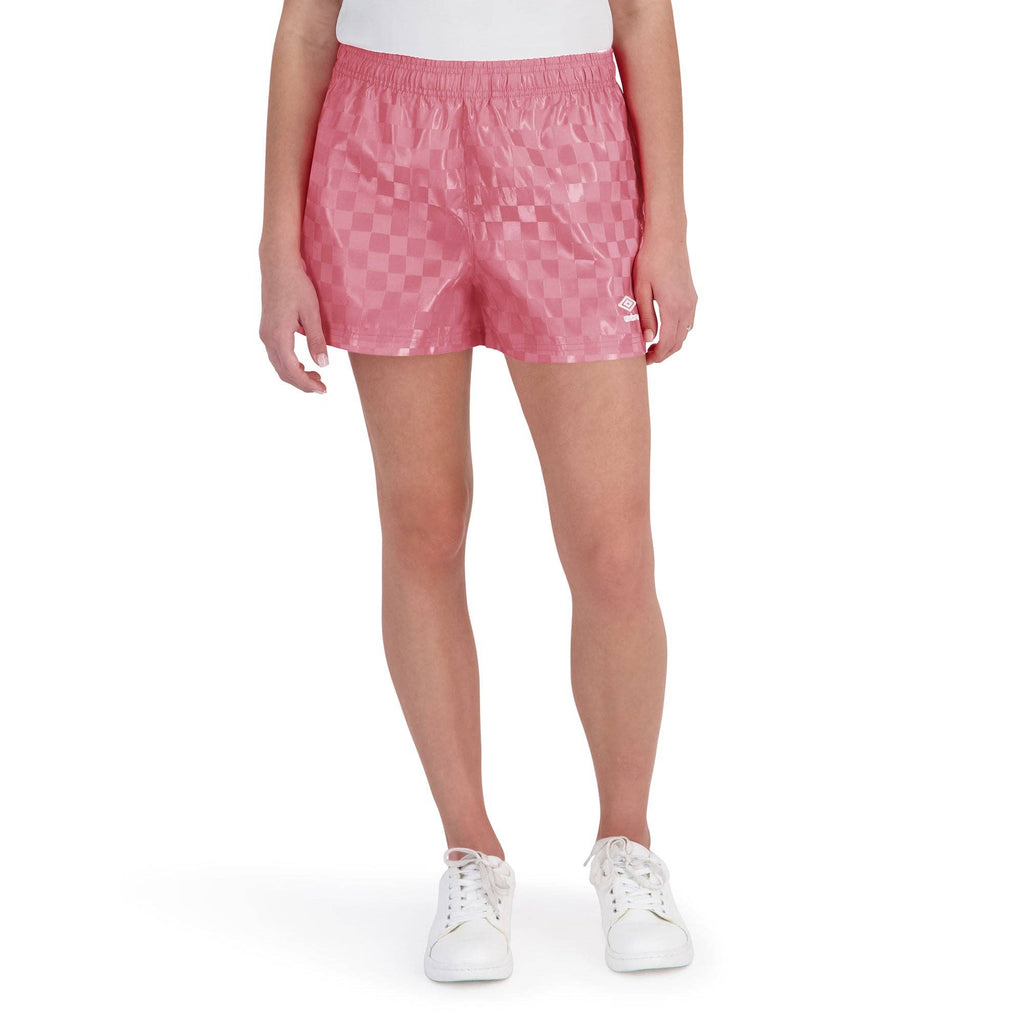 Umbro Junior's Checkered Athletic 3" Short: Pink / M