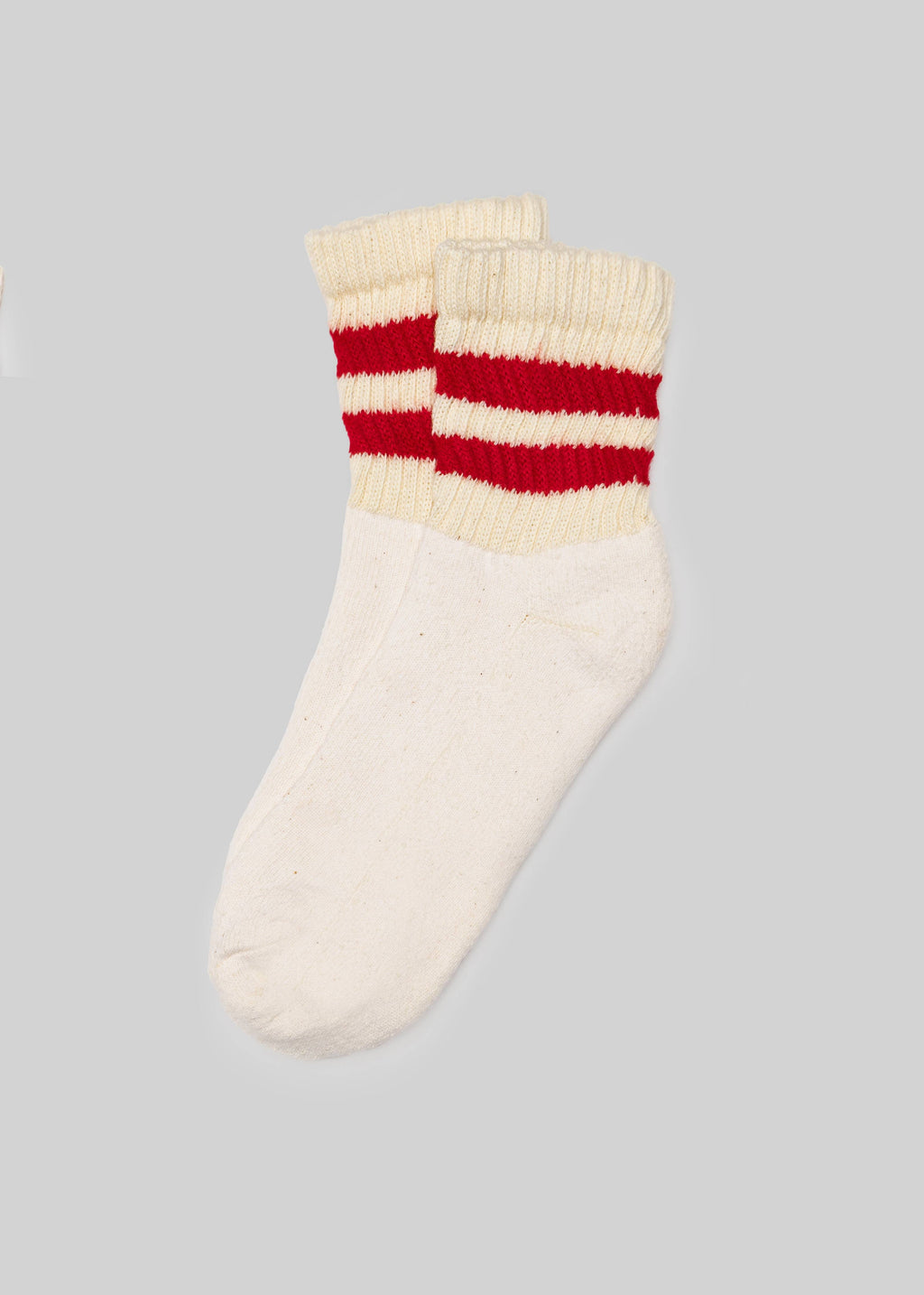 The Mono Stripe Quarter Crew: Grey Heather / One Size