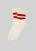 The Mono Stripe Quarter Crew: Red / One Size