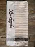 Club Crest Caddy Towel — Cream/Chocolate Striped