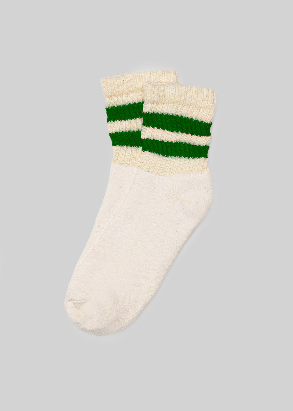 The Mono Stripe Quarter Crew: Grey Heather / One Size
