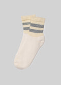 The Mono Stripe Quarter Crew: Grey Heather / One Size