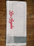 Club Crest Caddy Towel — White/Green Striped