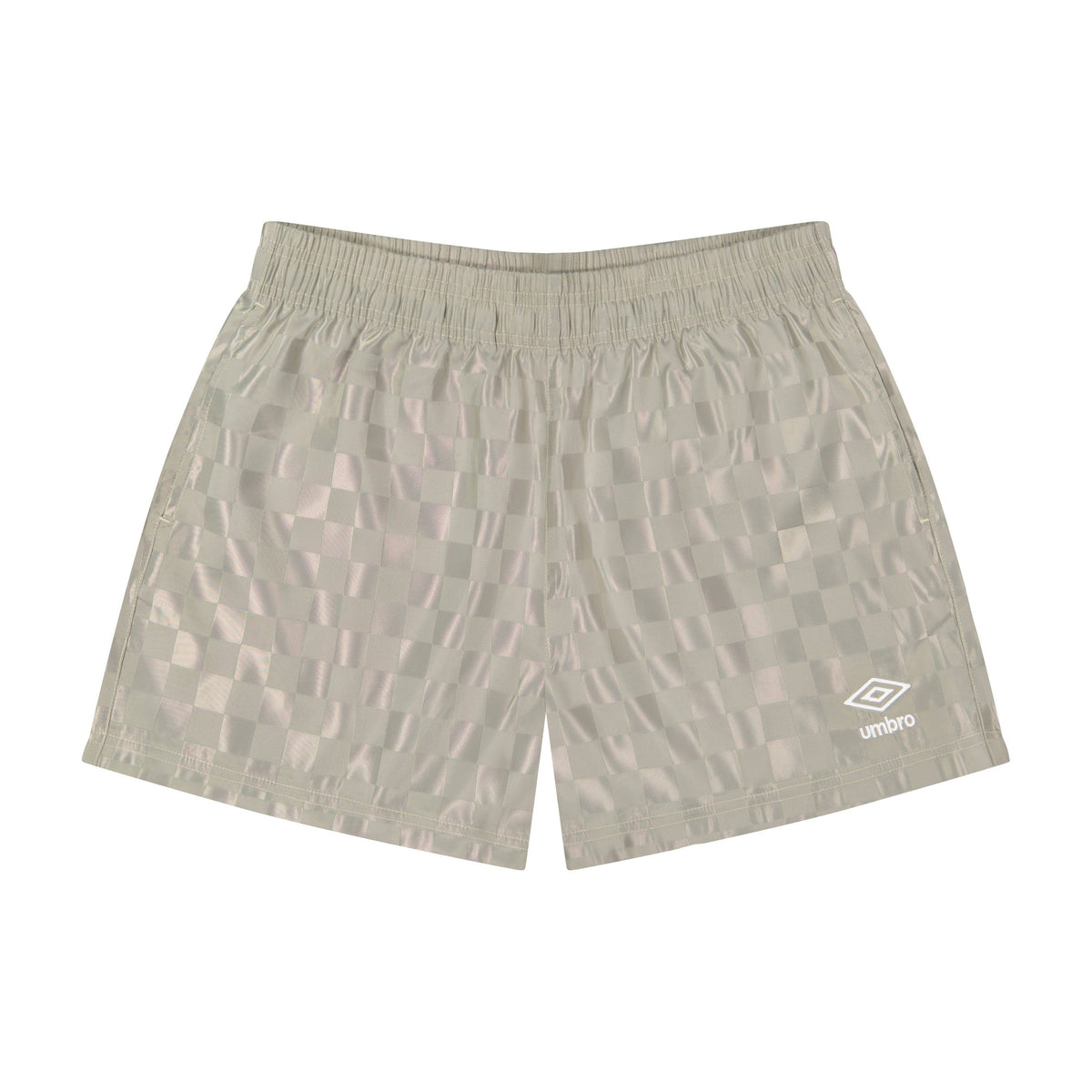 Umbro Junior's Checkered Athletic 3" Short: Light Gray / S