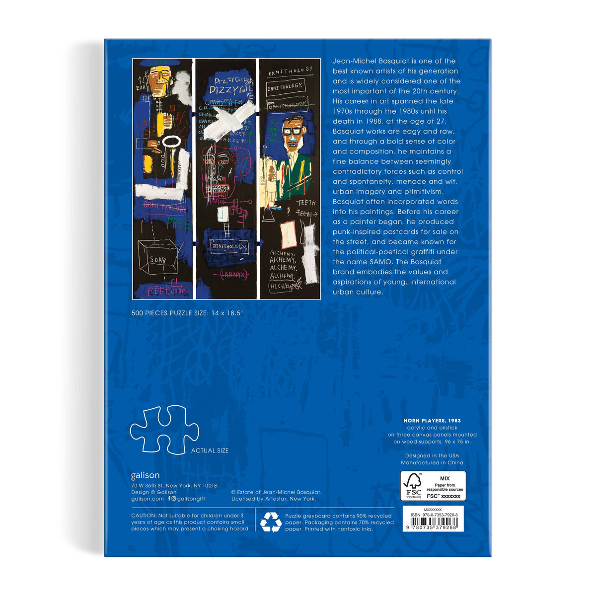 Basquiat Horn Players 500 Piece Book Puzzle