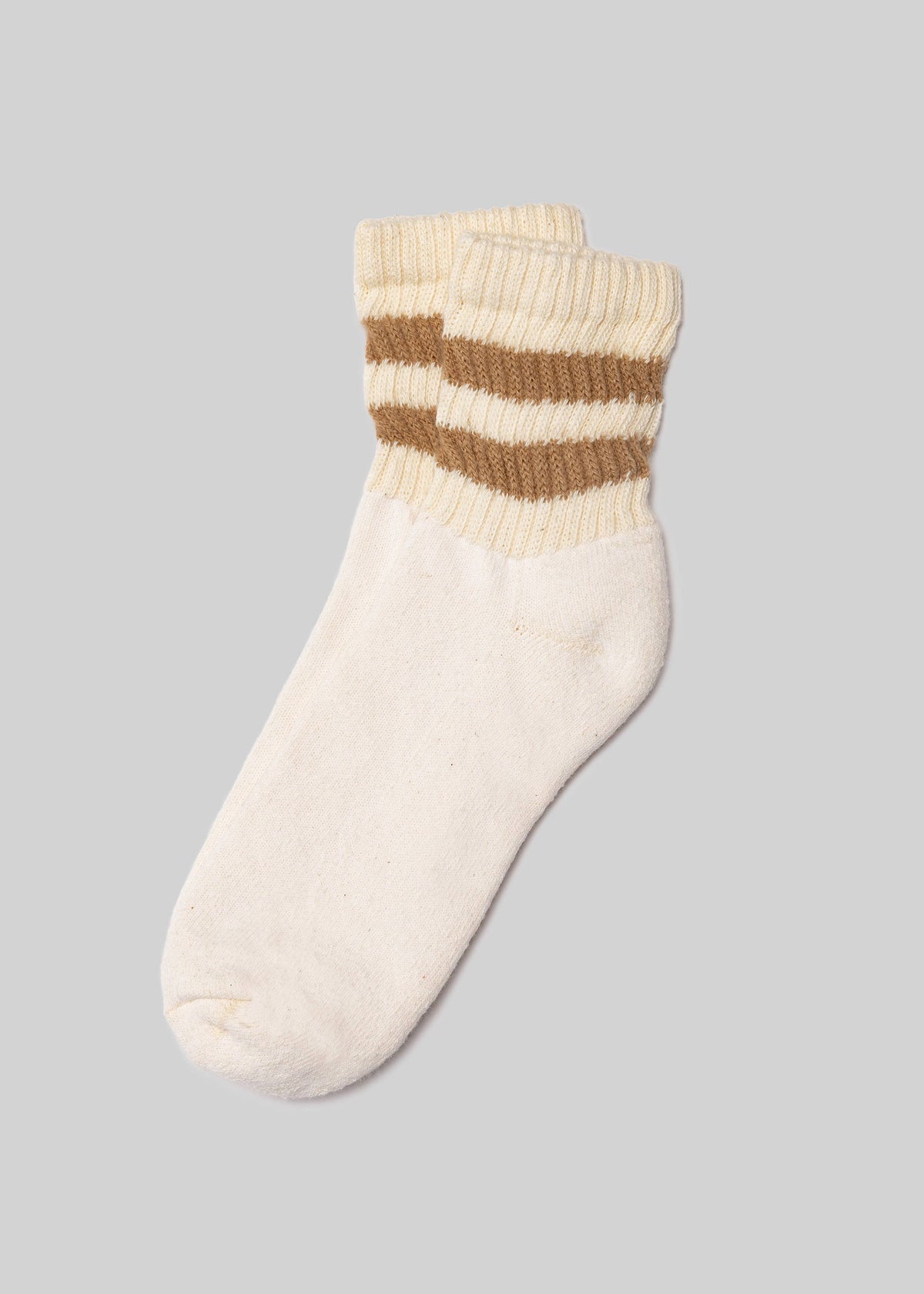 The Mono Stripe Quarter Crew: Grey Heather / One Size